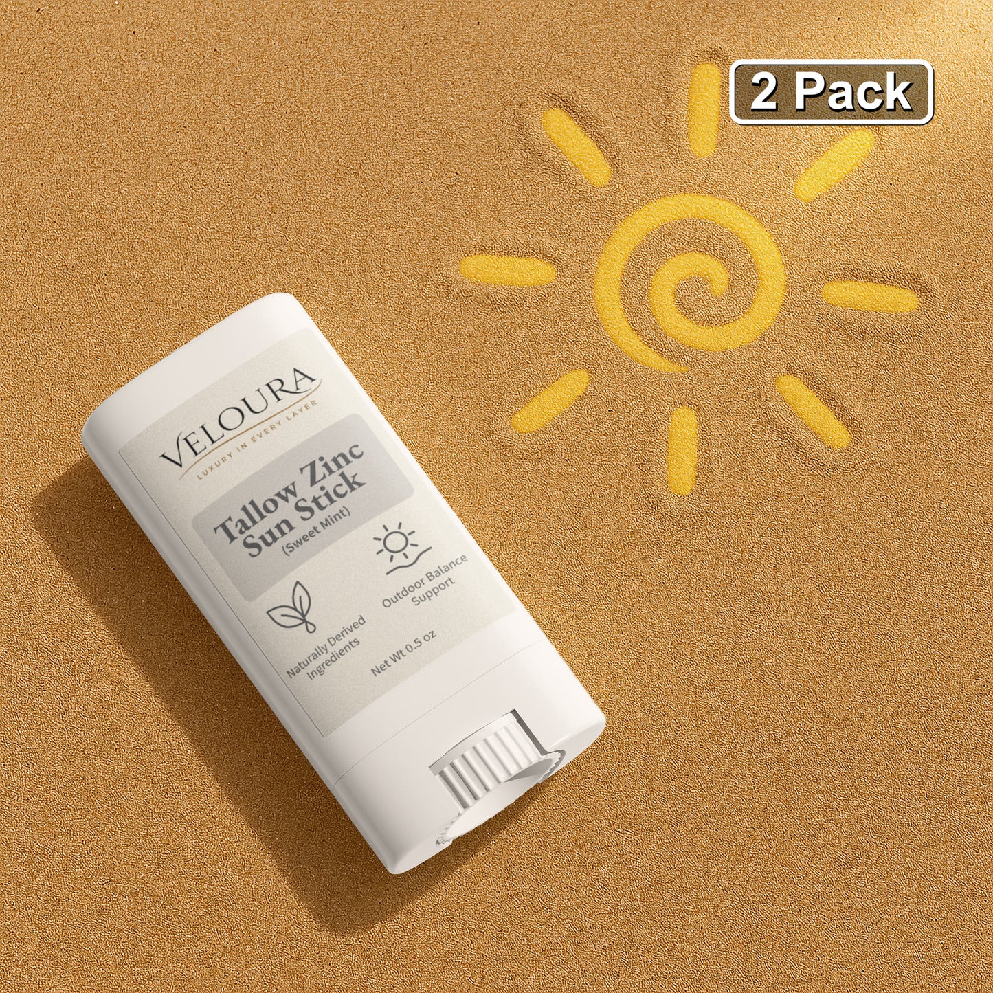 Veloura 2 Pack Tallow Zinc Sun Stick