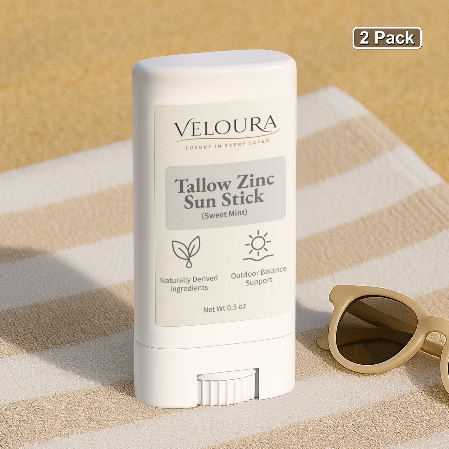 Veloura 2 Pack Tallow Zinc Sun Stick