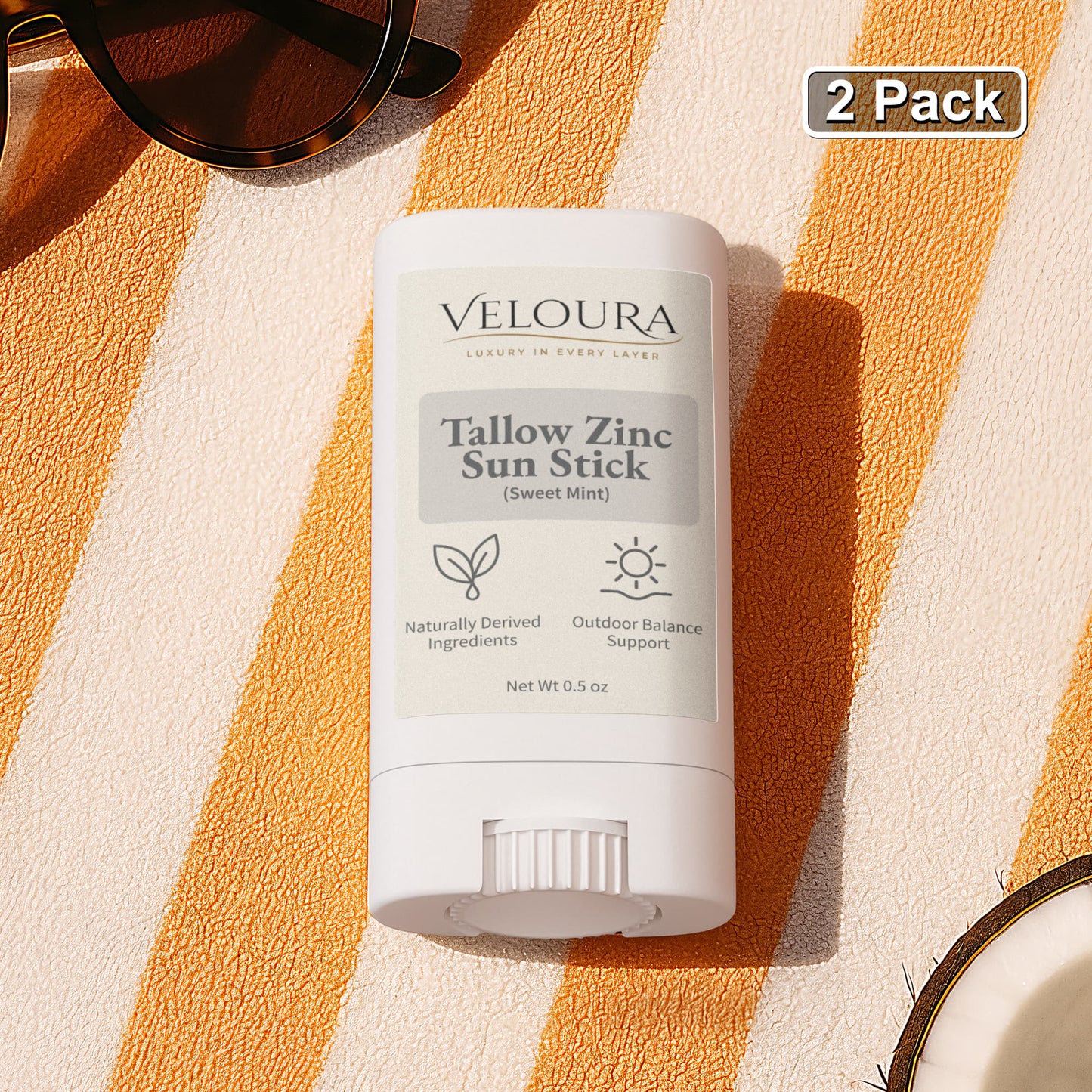 Veloura 2 Pack Tallow Zinc Sun Stick