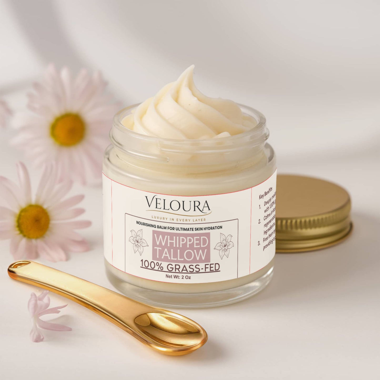 Veloura Whipped Grass-Fed Tallow Balm – Vanilla Bean